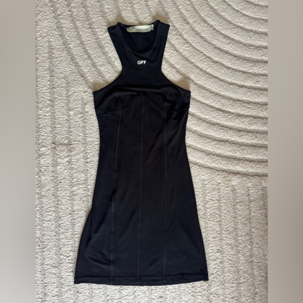 Off-White Black Sleeveless Racerback Rowing Dress
